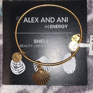 ALEX & ANI shell charm bangle